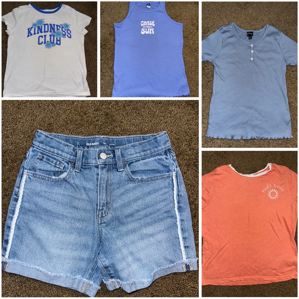 Old Navy Kids Blue and Orange Shirt Set